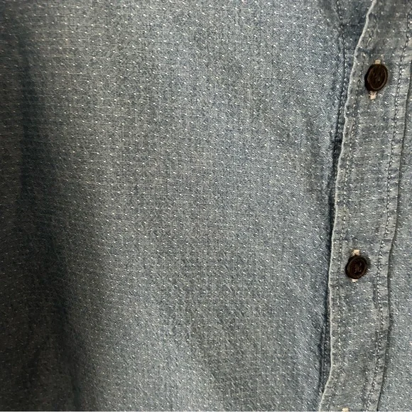 H&M Label of Graded Goods men’s patterned denim button front shirt M - Picture 2 of 8